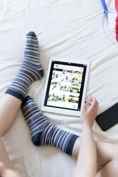 High Angle View Of Smart Device Stock Photos