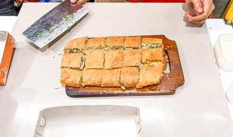 High angle view. The snack menu of Martabak Telur Stock Photos