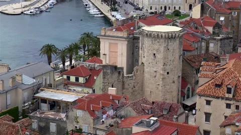 High angle view of Split, Croatia. Video stock 143933934