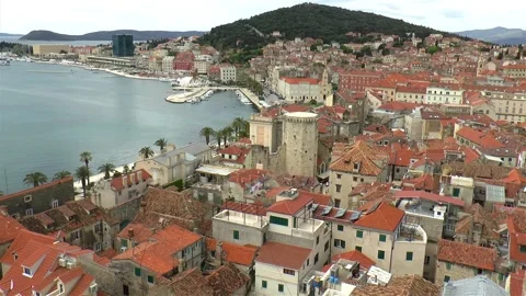 High angle view of Split Old Town, Croatia. 스톡 동영상 143933950