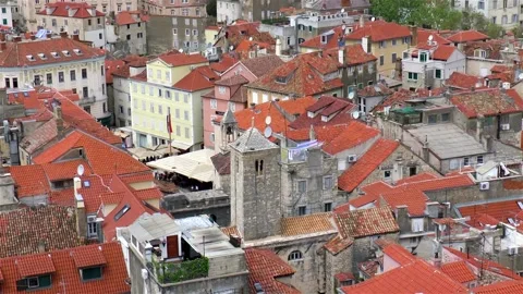 High angle view of Split Old Town, Croatia. 스톡 동영상 144135954