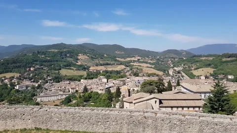 High angle view of Spoleto, Umbria, Italy Stock Footage 207666096
