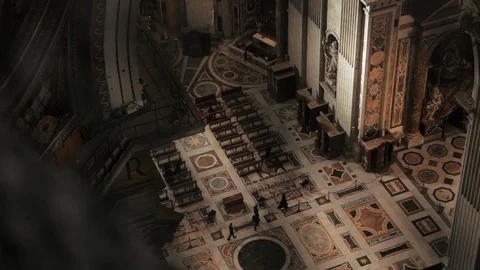 High Angle View In St. Peter'S Basilica Video stock 129647278
