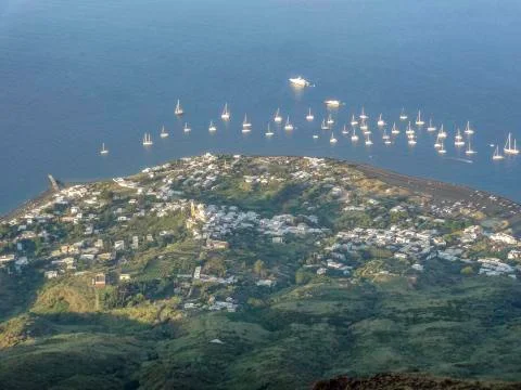High angle view at Stromboli Stock Photos
