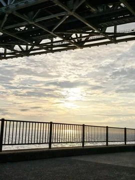 High-Angle View of Sunset Over Kobe Harbor Stock Photos