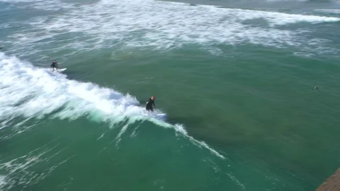High Angle View of Surfer Pismo Beach Stock-Footage 107575677