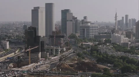 High angle view of Tel Aviv City. Stock Footage 55283198