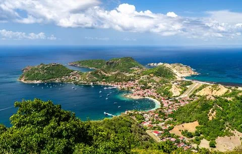 High angle view of Terre-de-Haut bay in Guadeloupe Stock Photos