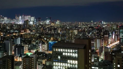 High Angle View of Tokyo at Night Video stock 76789786