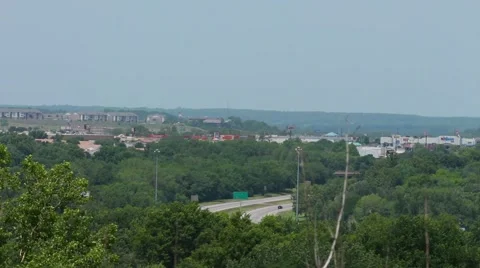 High angle view of a Topeka, KS highway Stock Footage 40151538