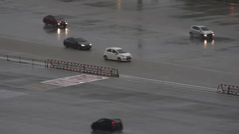 High angle view of the traffic during raining day in Malaysia. 動画素材 232561825