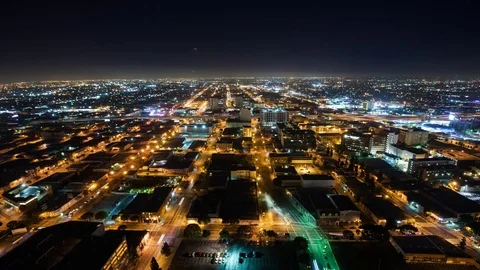 High Angle View of Traffic Grid at Night Video stock 76713897