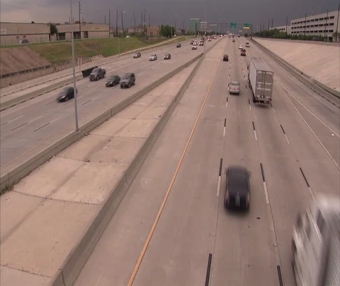 High angle view of traffic on highway Stock Footage 86806701