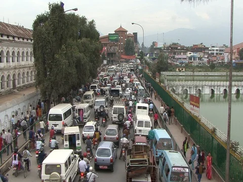 High angle view of traffic jam Stock Footage 86748760
