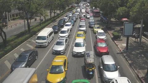 High Angle View of Traffic Jam Stock Photos