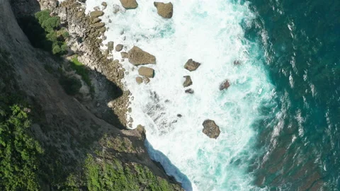 High angle view of Uluwatu coast Stock Footage 218296301