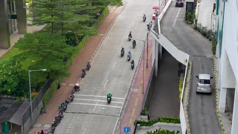 High-angle view of an urban road. Stock Footage 332124609