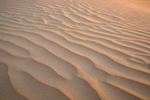 High angle view of wave pattern on sand in desert Stock Photos