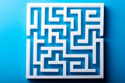 High Angle View Of White Maze 写真素材