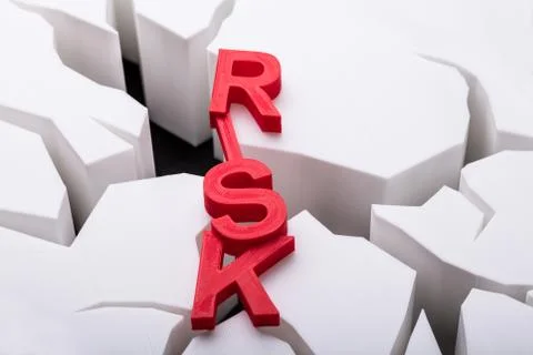 High Angle View Of A Word Risk Stockillustratie