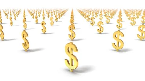 High angled diagonal view of endless Dollar Signs Foto stock