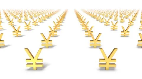 High angled view of endless Yen Symbols Foto stock