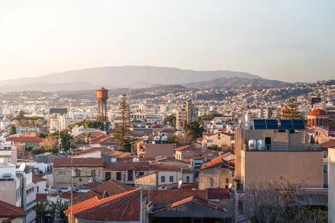 High angled view of old town, Limassol, Cyprus Stock Photos