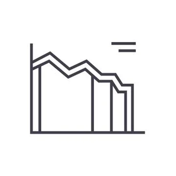 High area chart vector line icon, sign, illustration on white background, edi Stockillustratie