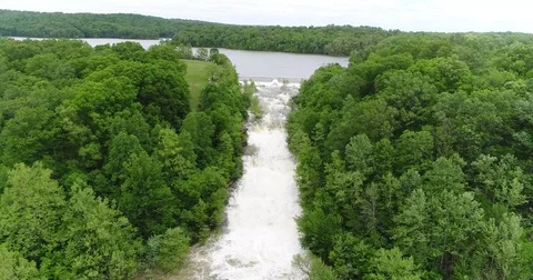 High Ariel View of Waterfall Video stock 76627093