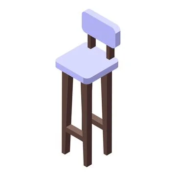 High bar stool icon isometric vector. Modern chair Stock Illustration