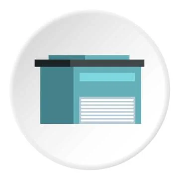 High barn icon, flat style Illustrazione stock