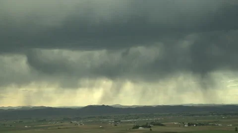 High Based Rain Clouds Over Colorado Plains Stock Footage 54720482