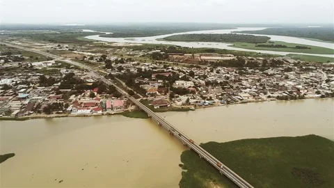 High on Bassam bridge Stock Footage 104682829