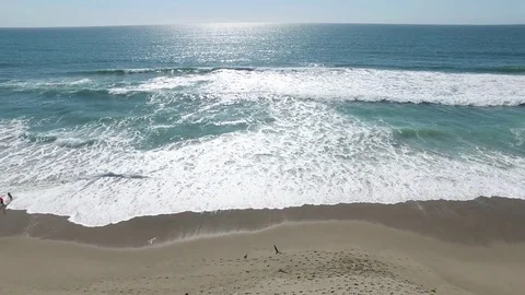 High beach to ocean push Video stock 76138677