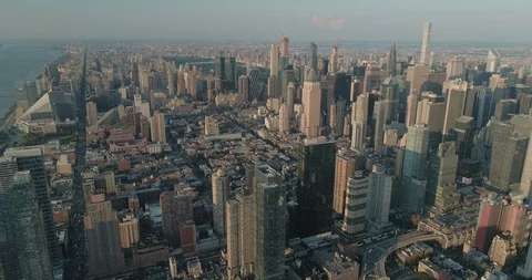 High birds eye view of the Upper West Side. Manhattan. New York. USA. Stock Footage 95652664