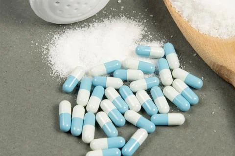 High blood pressure problem because of excess salt Foto stock