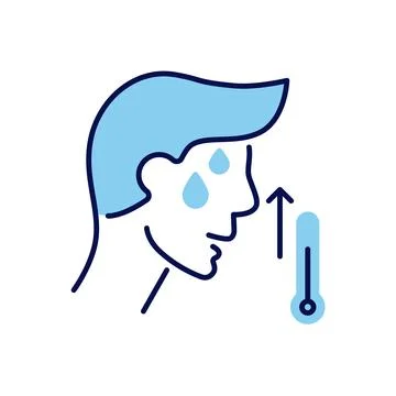 High body temperature related vector icon Stock Illustration