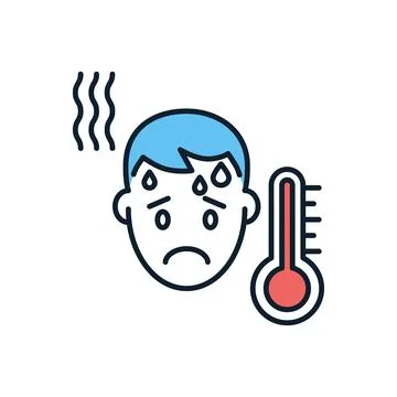 High body temperature related vector icon Stock Illustration