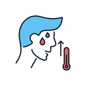 High body temperature related vector icon Stock Illustration