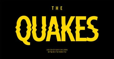 High bold letter with distinctive wavy or quake effect, distorted alphabet Illustrazione stock