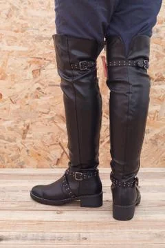 High boots close up Stock Photos