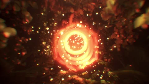 High BPM Orange Sacral Chakra 3d animation backdrop psychedelic healing vj loop Stock Footage 221407417