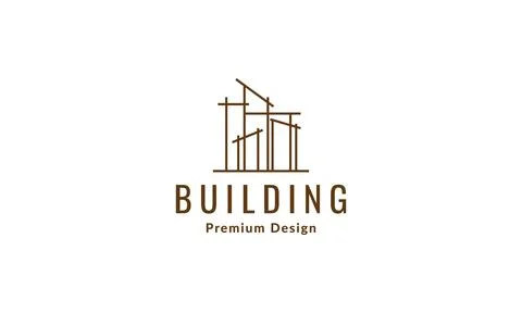 High building lines construction architect logo vector icon illustration desi Ilustración de archivo
