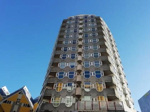 High building with reverse windows Stock Photos