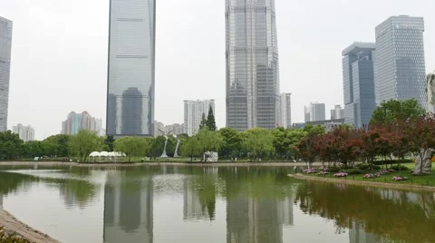 High building in shanghai business zone Stock Footage 50055341