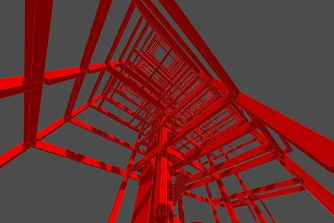 High building structure architecture abstract drawing, 3d illustration 스톡 일러스트