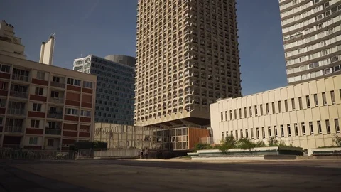 High building in suburb district in Paris, France Stock-Footage 102425130
