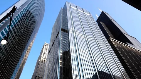 High Buildings in the down town of Chicago Stock Footage 73494780