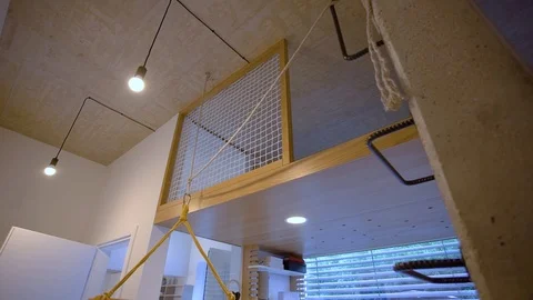 High bunk with hanging net   Stock Footage 111016977