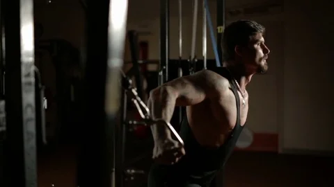 High Cable Chest Fly Stock Footage 70385811